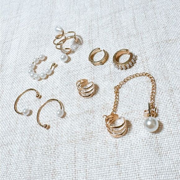 Pearl cuff earrings N598 - Picture 3 of 4